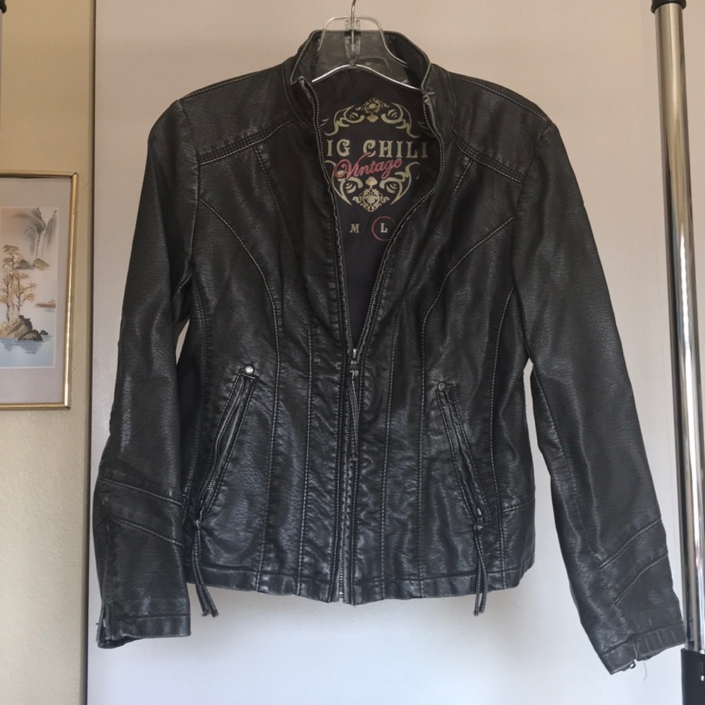 Big Chill vintage leather grey jacket